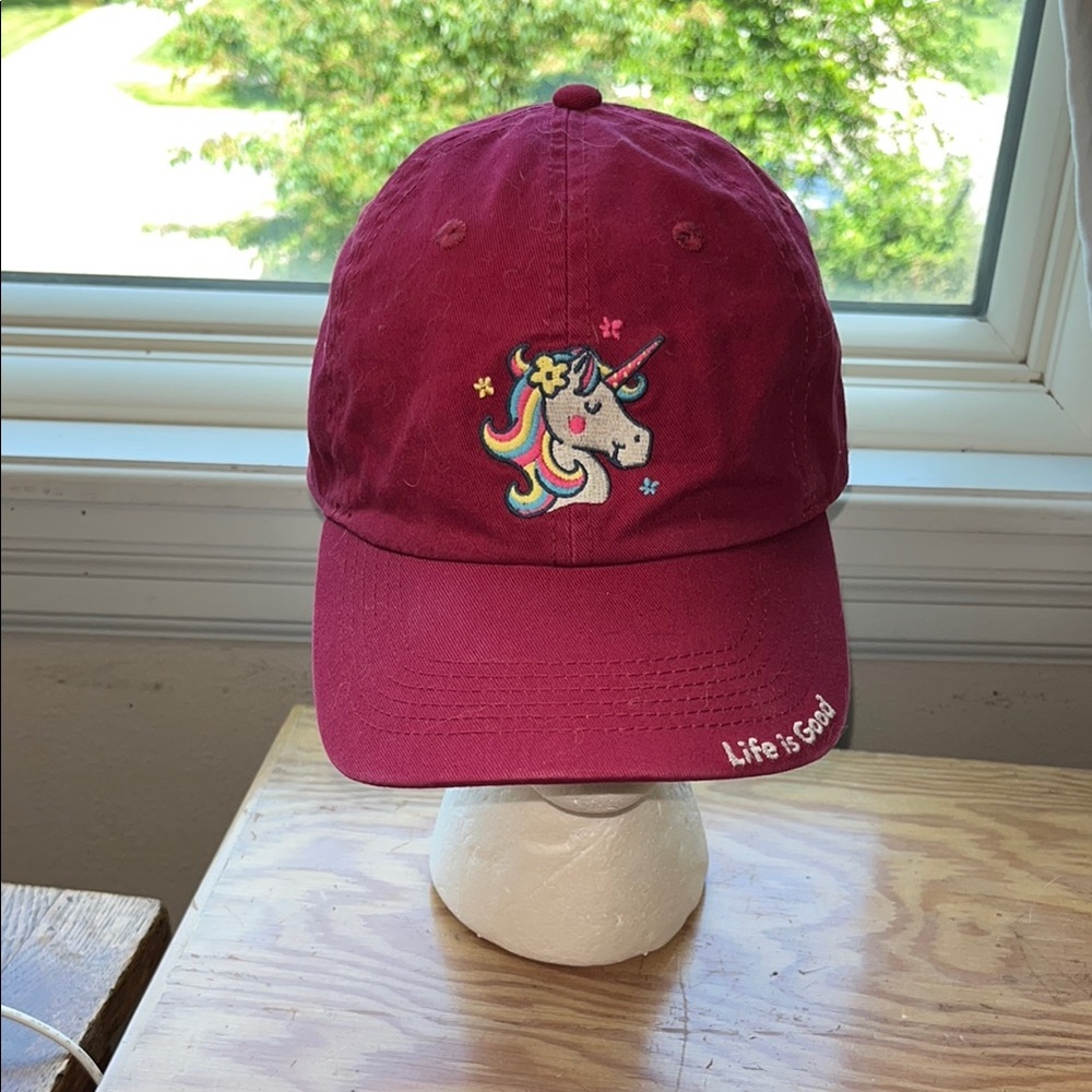 Life Is Good Unicorn Hat - Burgundy - Picture 7 of 7